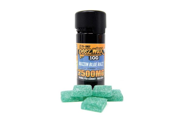 100's Buzzin Blue Razz 2500MG Gummies