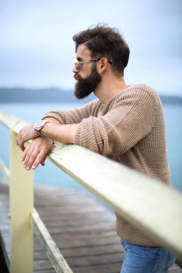 Waffle Knit Camel Sweater - Image 2