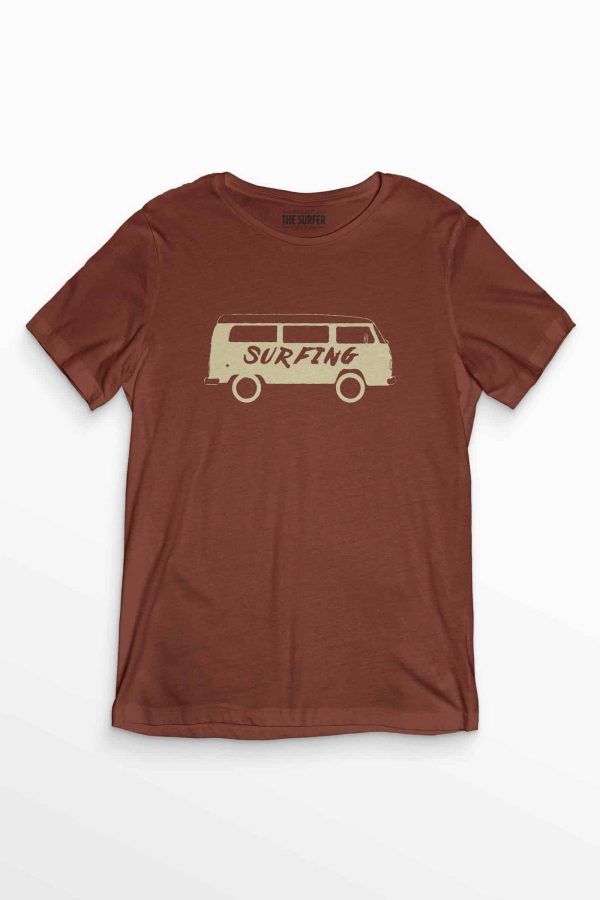 Surfing Rust Cotton Tee - Image 3